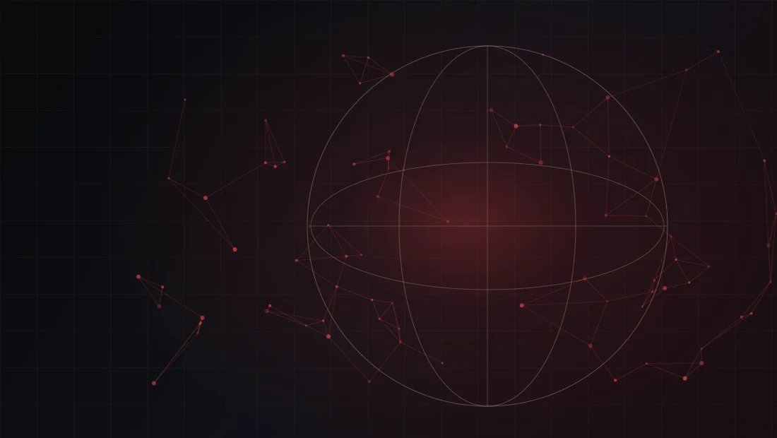 Abstract connected digital globe in the MadClown color palette